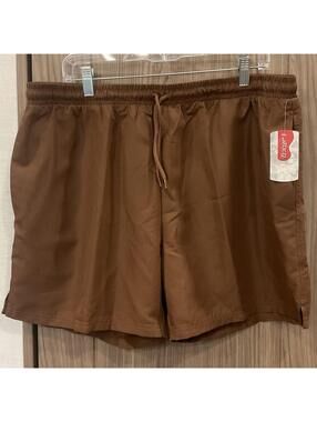 NWT BCG Mens Brown Shorts W/ Pockets Elastic Waist Size XL